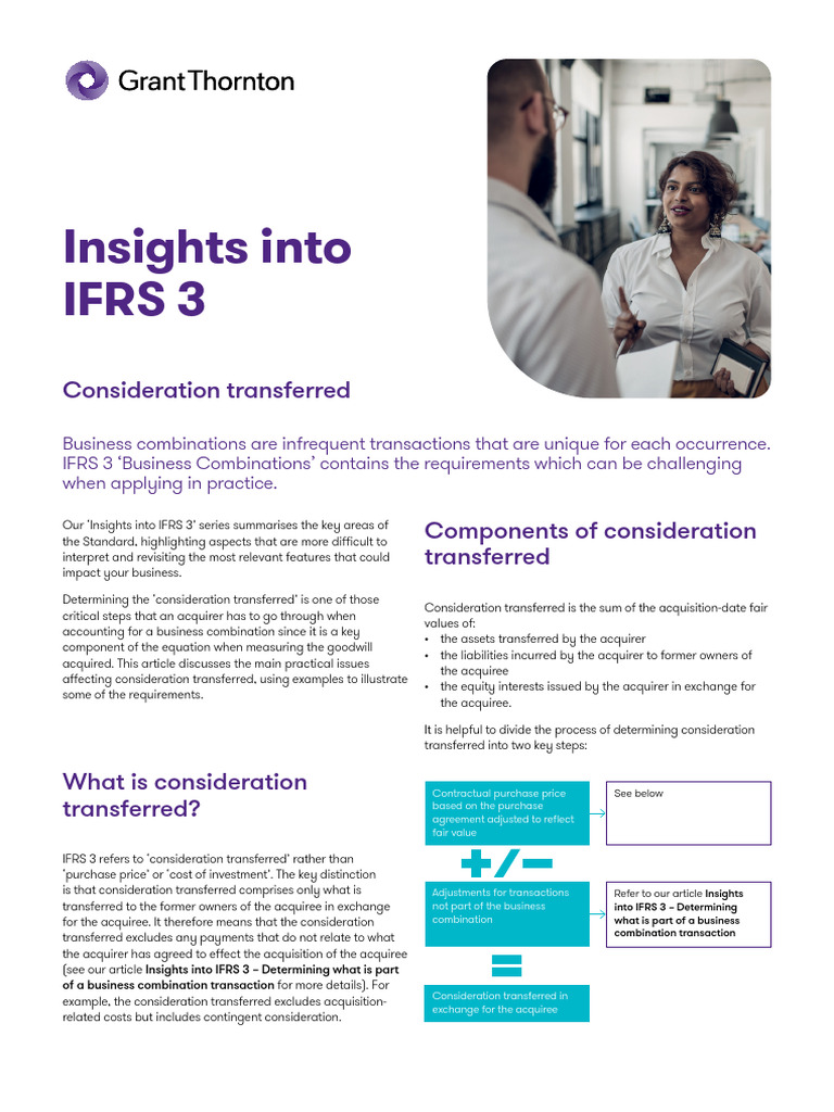 Consideration Transferred in IFRS 3 | PDF | Fair Value | Mergers And ...