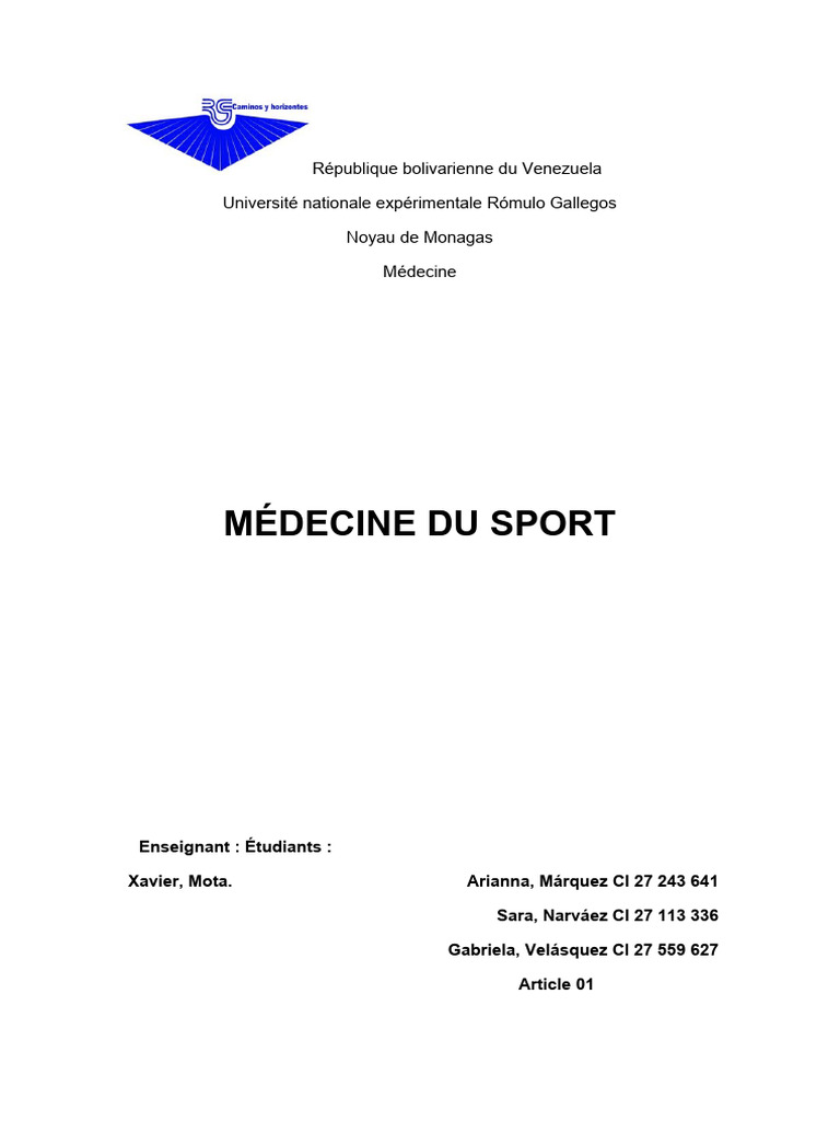 Introduction à la Médecine du Sport PDF Articulation (anatomie