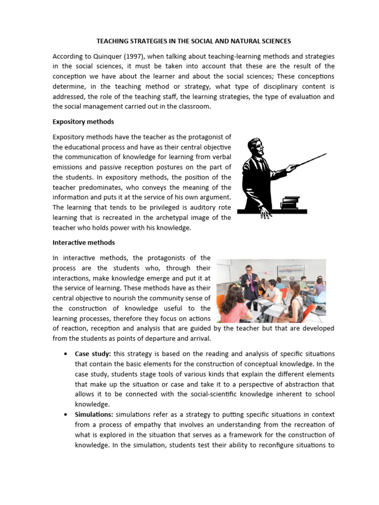 Teaching Strategies in Social and Natural Sciences | PDF | Learning ...