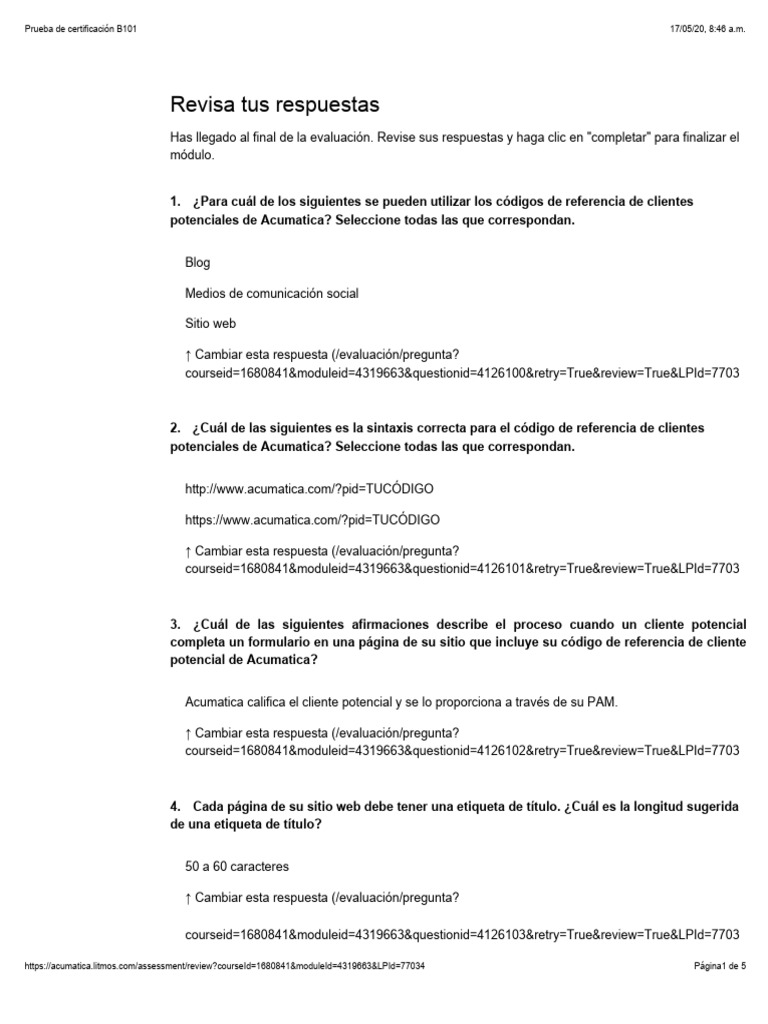 Prueba de Certificación B101 | PDF | Red mundial | Internet y web