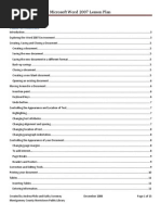 Microsoft Word 2007 Lesson Plan