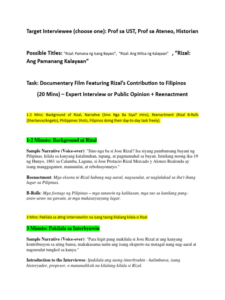 Rizal - DRAFT 1 | PDF