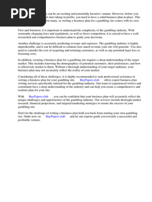 Gambling Site Business Plan
