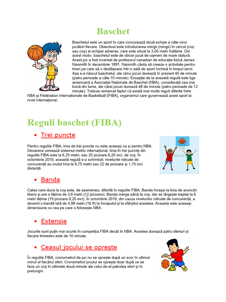 Proiect de Baschet | PDF