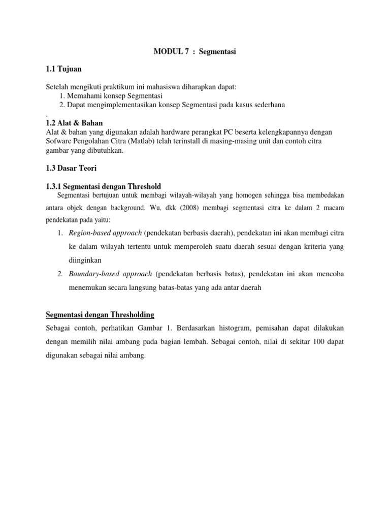Modul Segmentasi Citra untuk Mahasiswa | PDF | Komputer