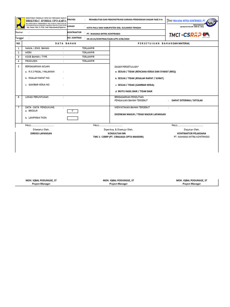 Rekapitulasi Material Proyek Pendidikan | PDF