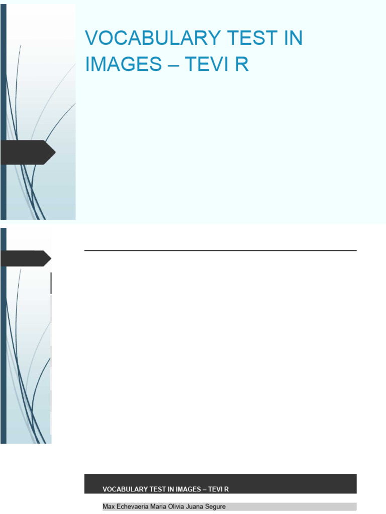 TEVI R Vocabulary Test Guide | PDF | Cognition | Cognitive Science