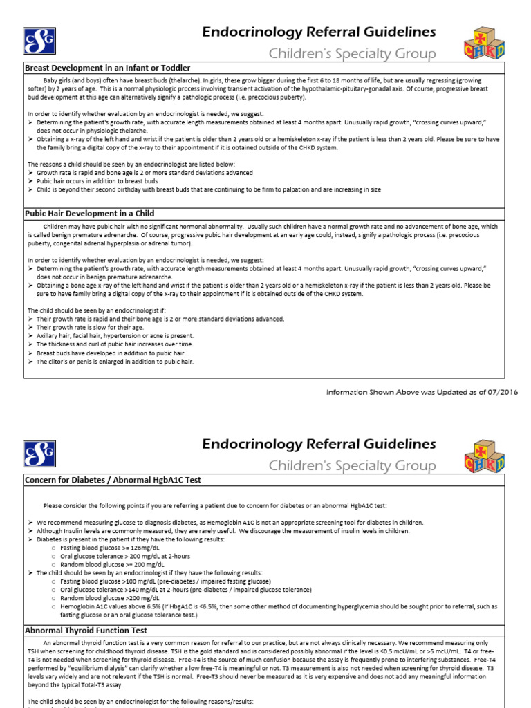 Endocrinology Referral | PDF | Prediabetes | Glycated Hemoglobin