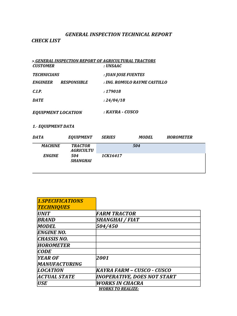 Agricultural Tractor Report | PDF