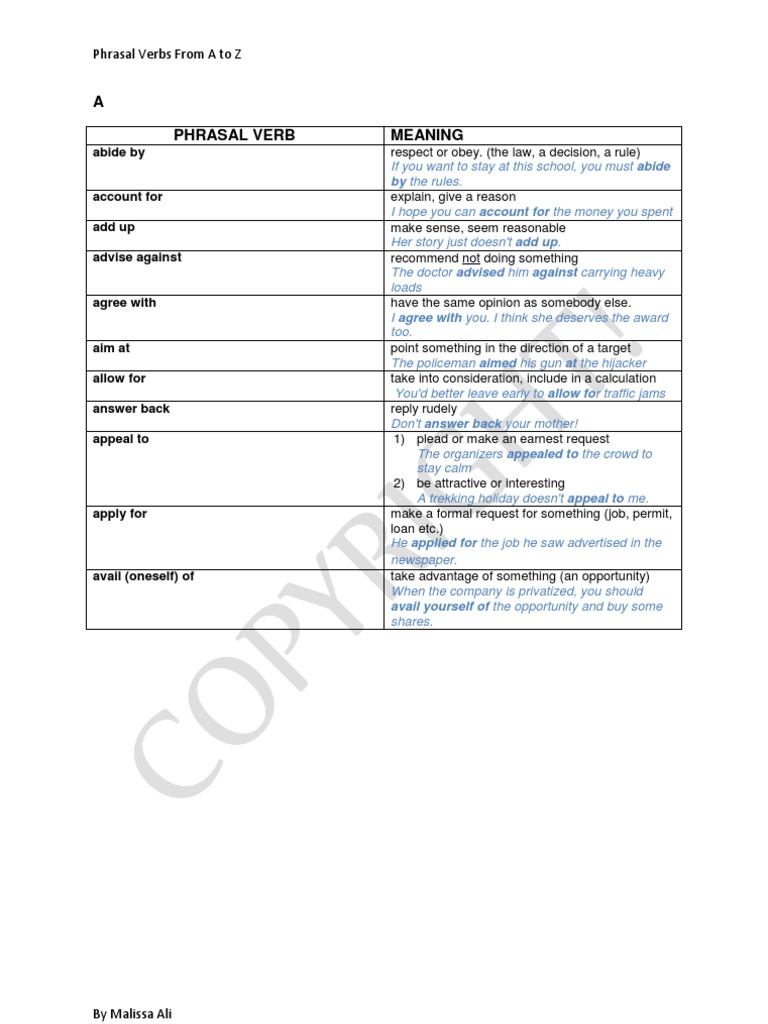 Phrasal Verb | PDF | Language Arts & Discipline | Wellness