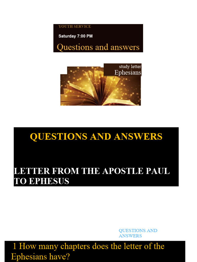 Questions And Answers To Ephesians 4