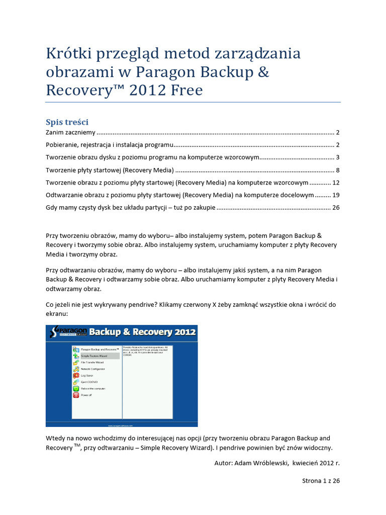 Instrukcjaparagon | PDF