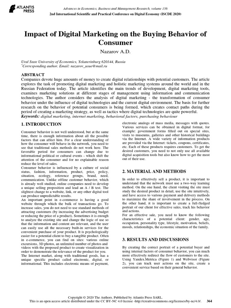 Impact of Digital Marketing On The Buying Behavior | PDF | Digital ...