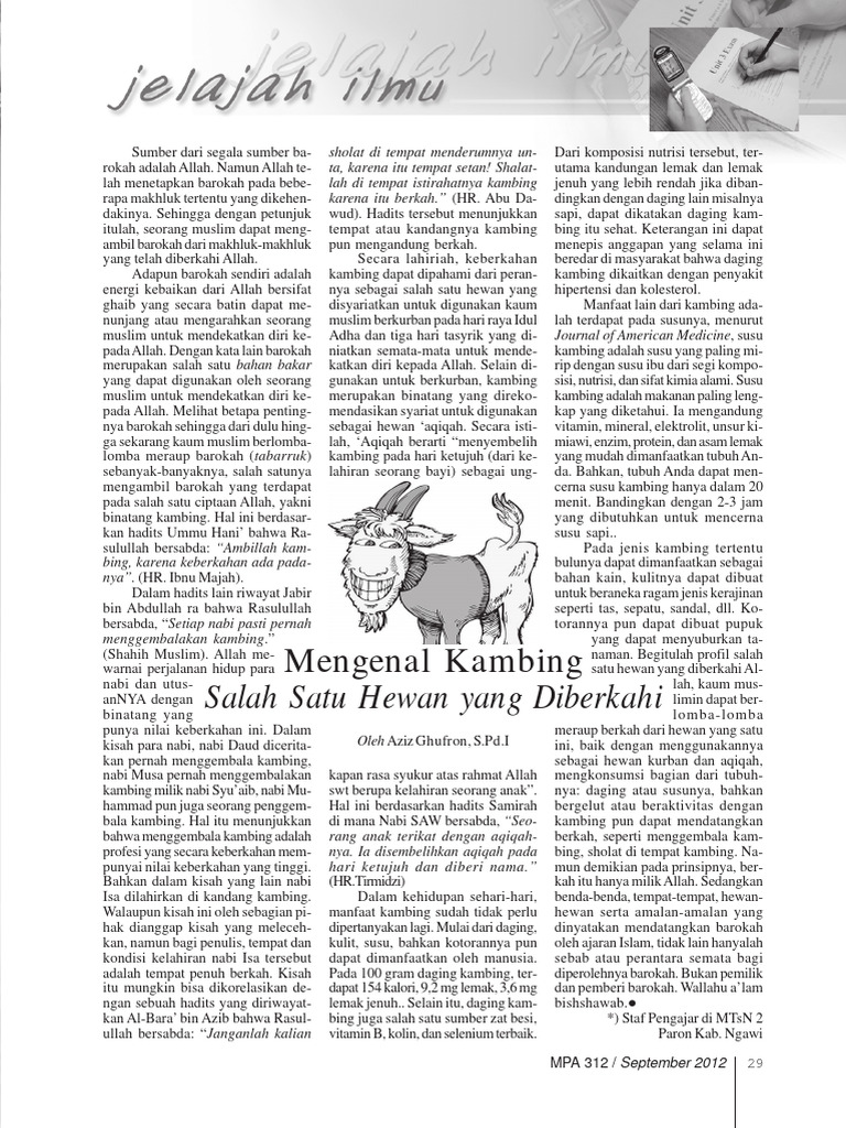 Keberkahan Kambing dalam Islam | PDF | Agama & Spiritualitas