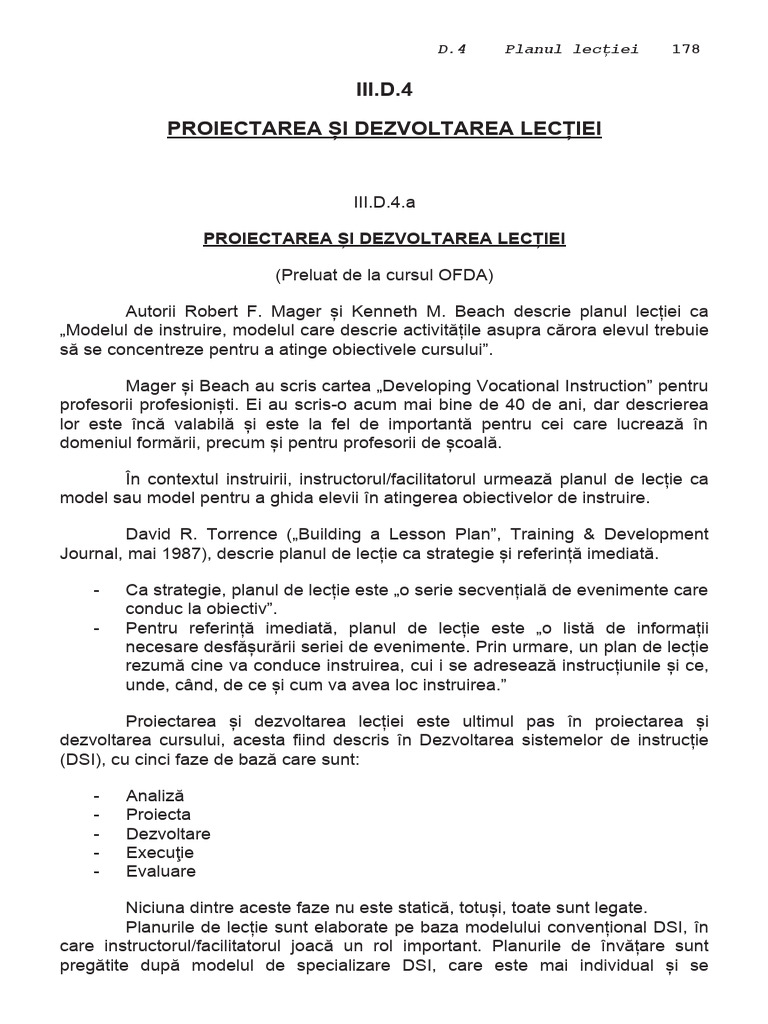 Planul Lecției | PDF