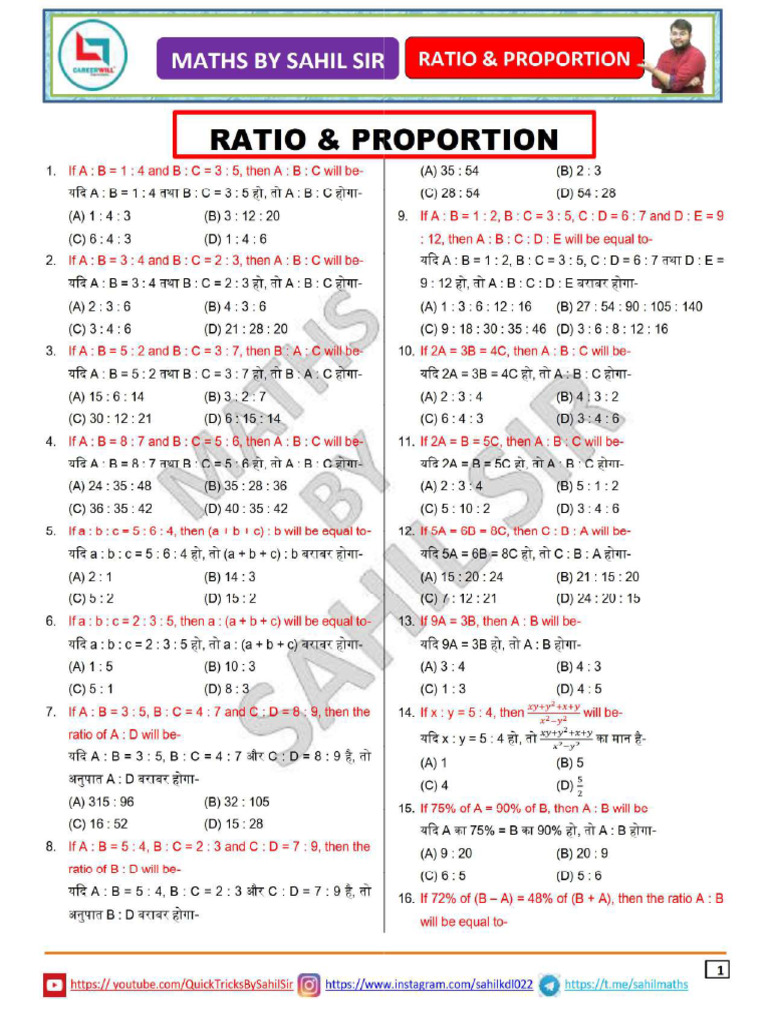 Rexodas 8ratio & Proportion @rexodas2023 | PDF