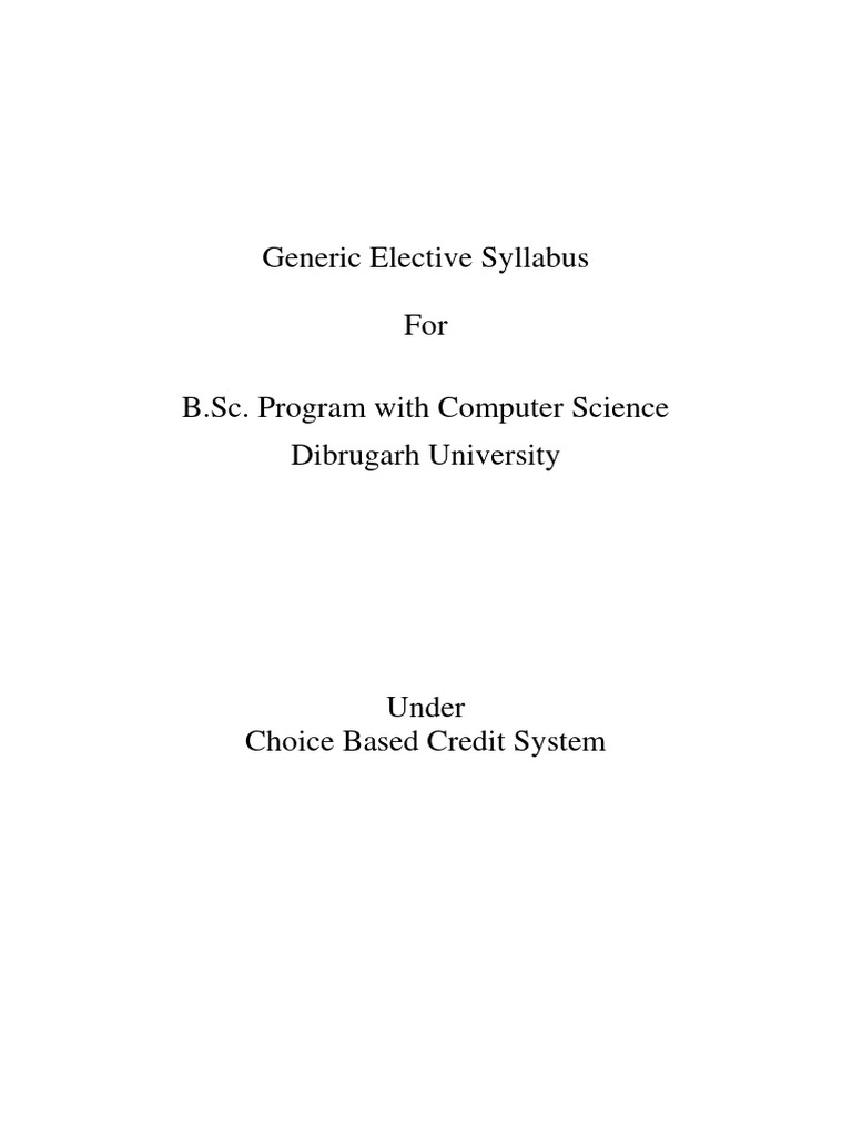 B.Sc. Computer Science Elective Syllabus | PDF | World Wide Web ...