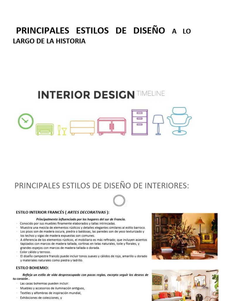 Estilos De Diseño De Interiores Pdf Mueble Artes Decorativas