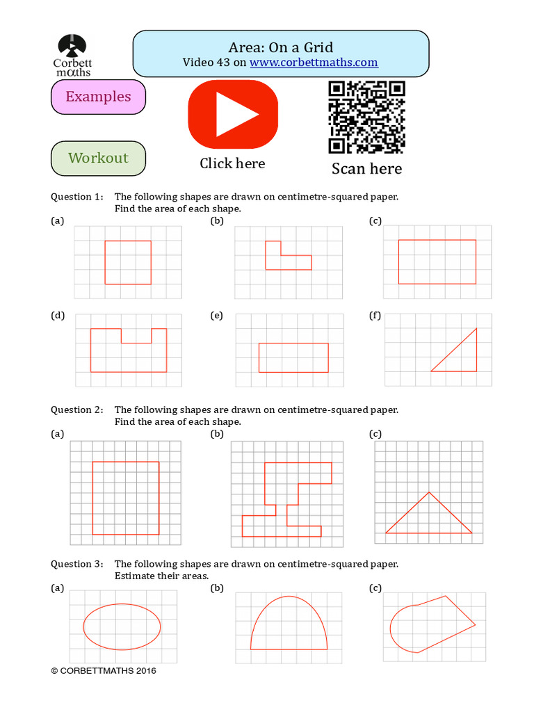 Area of Shapes On A Grid | PDF | Area | Geometric Objects