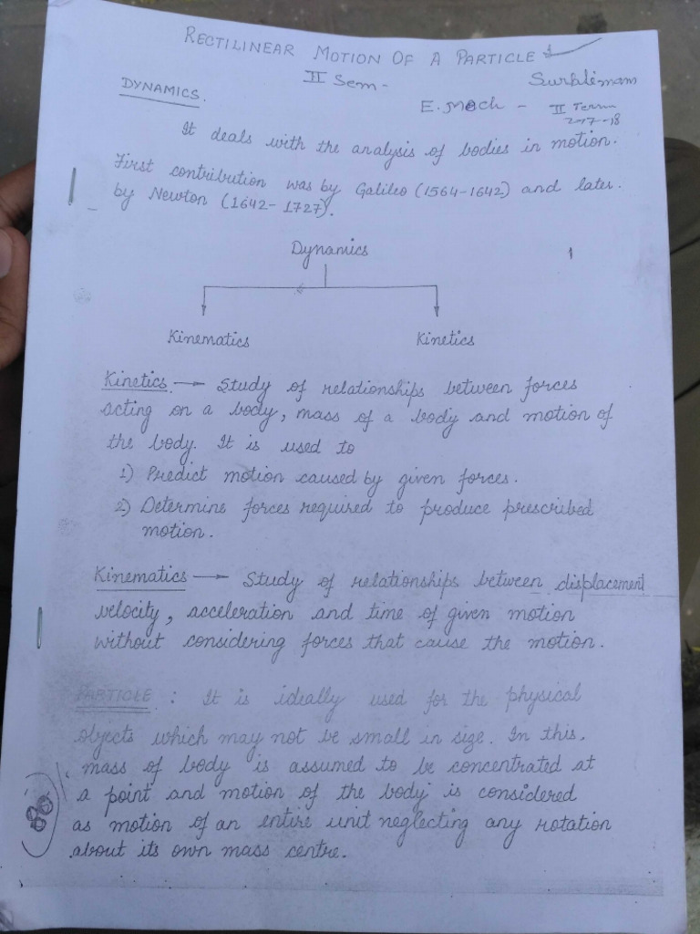 Mechanics handwritten notes pdf