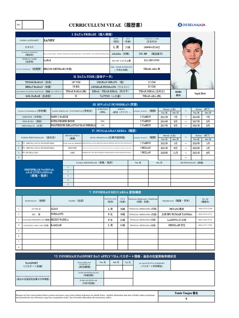 OSSI - New Format CV Revised 17102022 - LOCK (NEW VER.) Sandy Salinan | PDF