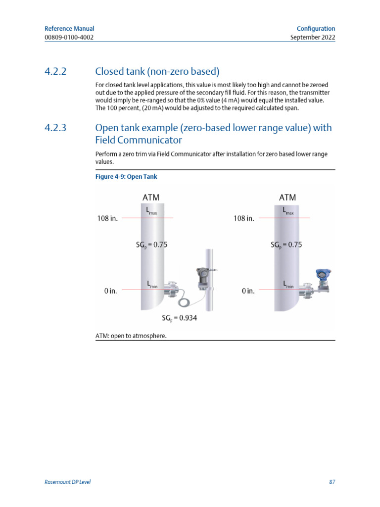 Closed vs Open Tank Level Calibration | PDF