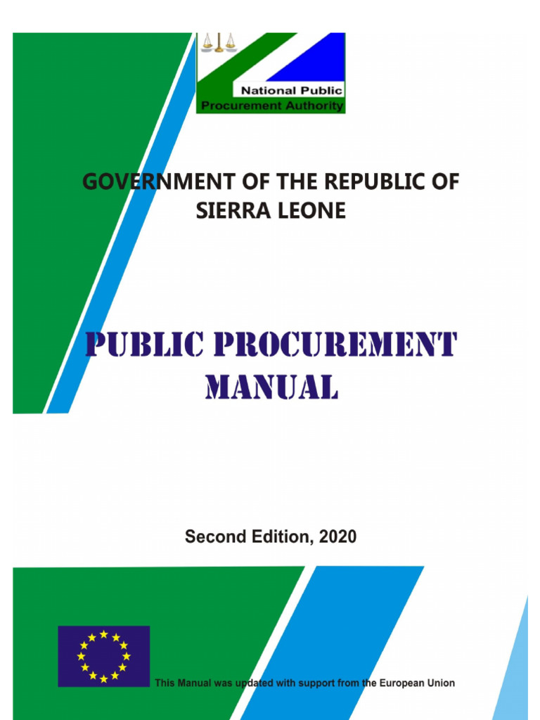 Sierra Leone Public Procurement Manual 2020 | PDF | Procurement | Business