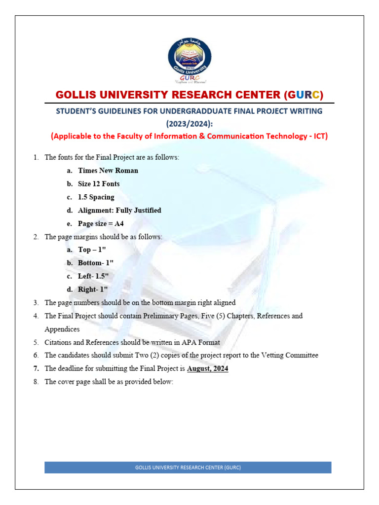 GURC Guidelines for ICT Final Projects | PDF | System | Computing
