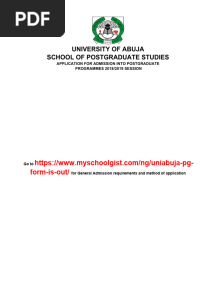 UNIABUJA Postgraduate Courses