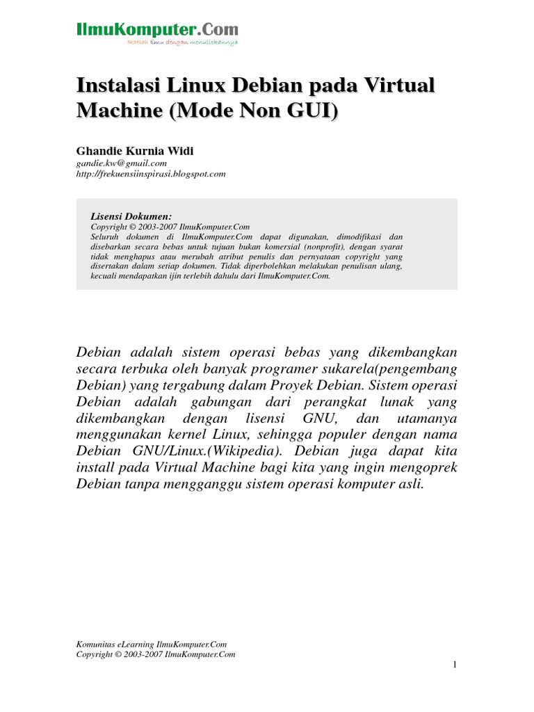 Instalasi Debian di Virtual Machine | PDF