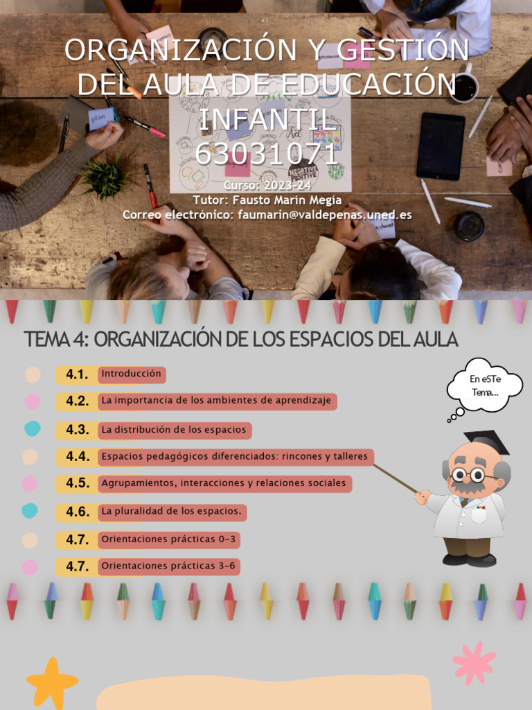 Organización Y Gestión Del Aula de Educación Infantil 63031071 | PDF ...
