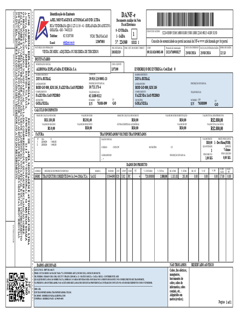 DANF-e: Nota Fiscal Eletrônica Detalhada | PDF | Recibo | Marketing