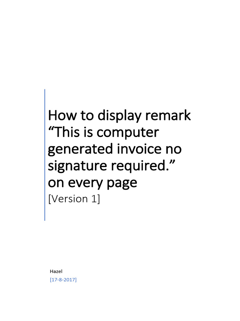 Computer Generated Invoice Instructions | PDF | Operating System ...