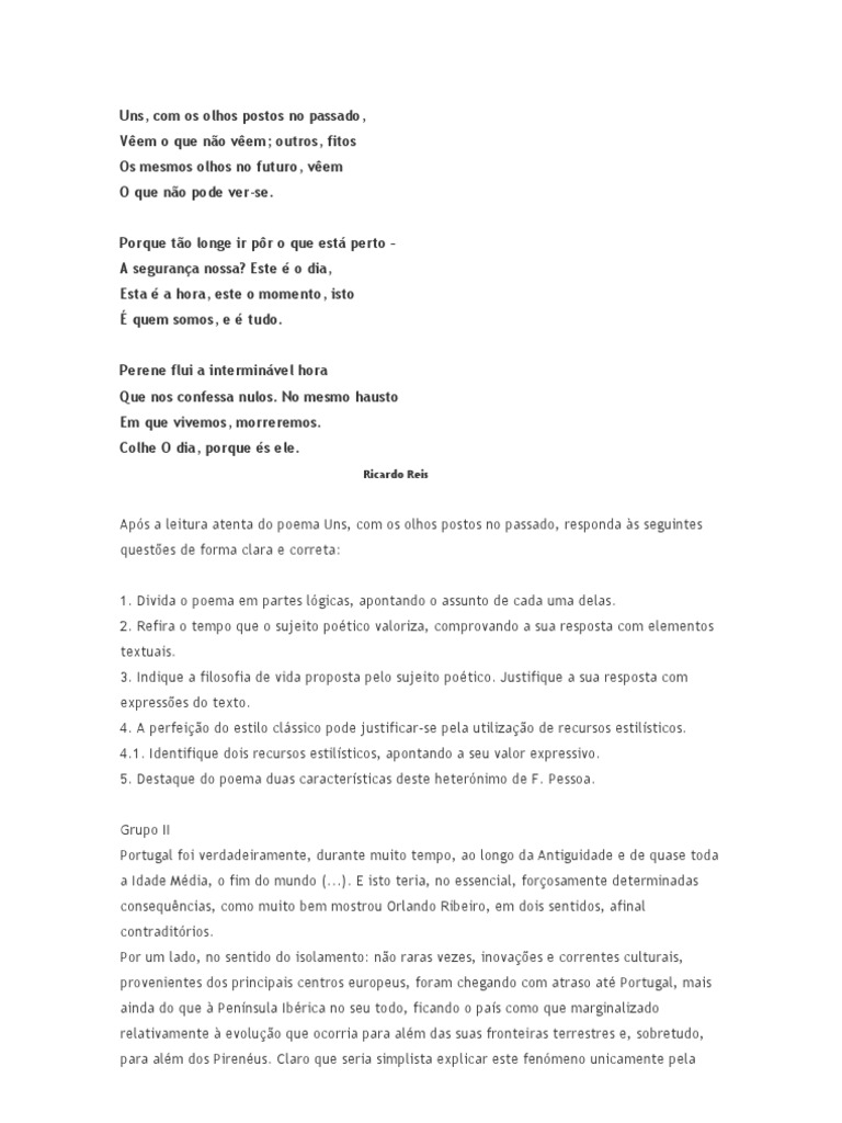 Reflexões sobre o Passado e o Presente | PDF | Portugal | Geografia