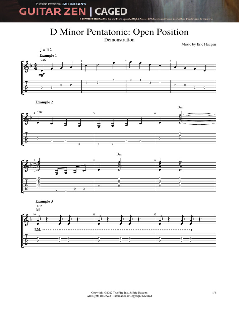 D Minor Pentatonic Open Position | PDF | Freedom Of Expression Law ...