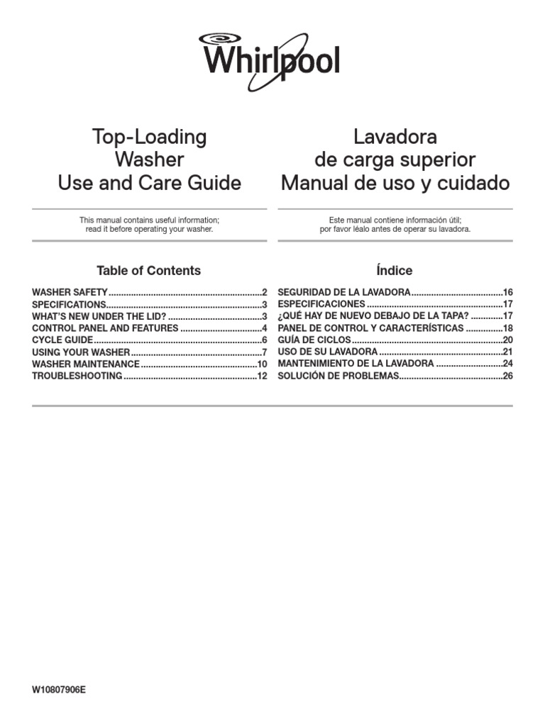 WHIRLPOOL TOP LOADER WASHING MACHINE MANUAL PDF visual data 6