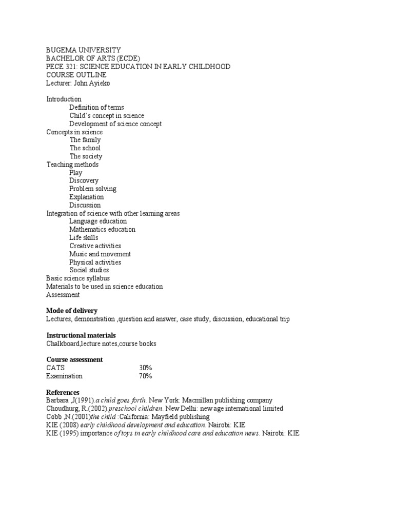 Early Childhood Science PDF Science Education Scientific Method