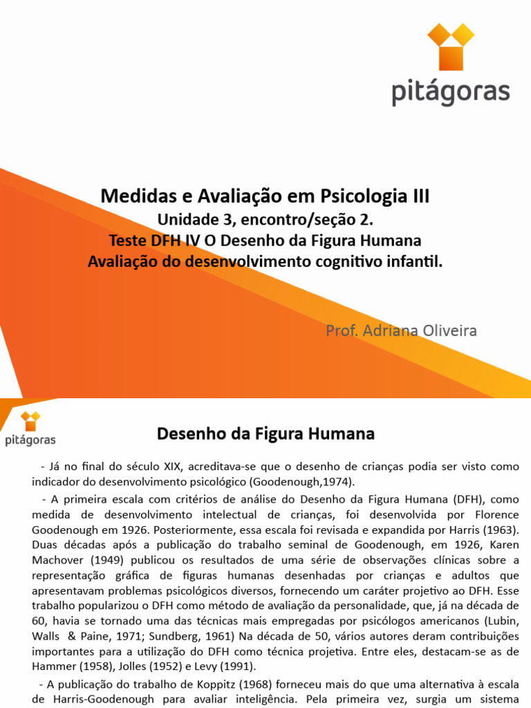 Teste DFH IV: Avaliação Cognitiva Infantil | PDF | Psicologia ...