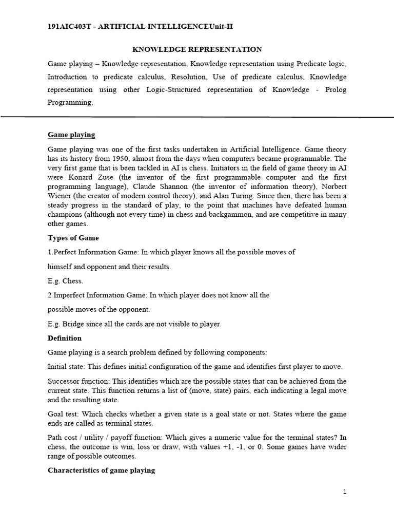 AI Game Playing & Minimax Algorithm | PDF | Interpretation (Logic ...