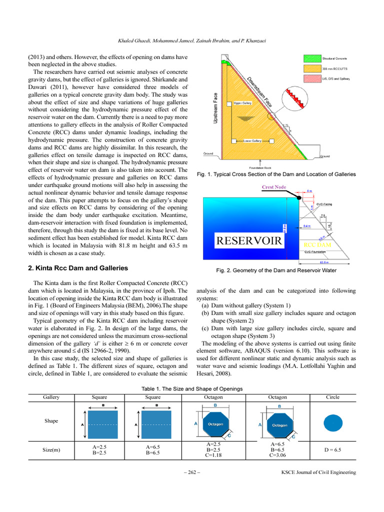 Gallery Effects on RCC Dams Seismic Analysis | PDF | Dam | Reservoir