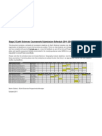 Stage 2 Earth Sciences Course Work Submission Schedule 2011