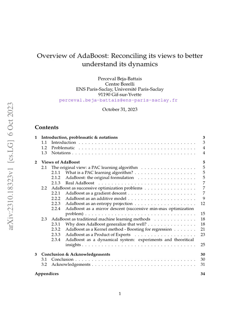 Overview of Adaboost: Reconciling Its Views To Better Understand Its ...