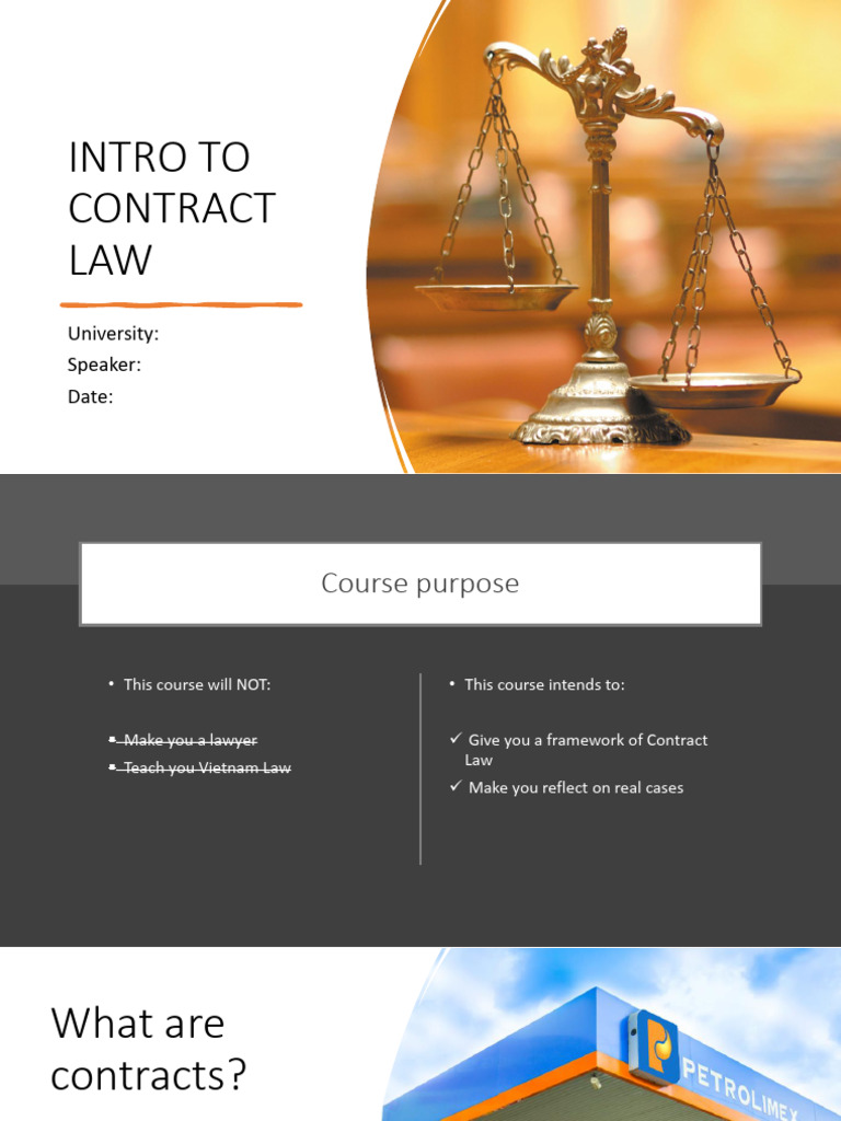 Introduction To Contract Law Lecture Draft Pdf Offer And