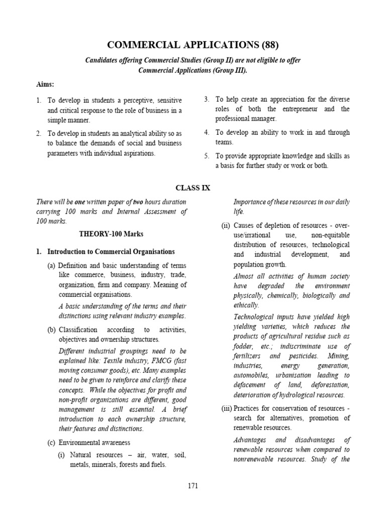 Commercial Applications Curriculum Overview | PDF | Banks | Sales