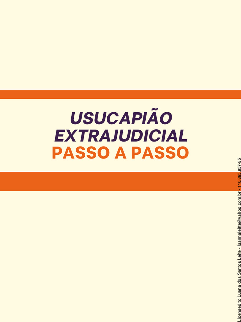 Usucapião Extrajudicial Passo A Passo-1 | PDF | Justiça | Crime e Violência