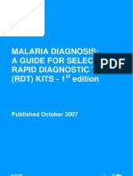 Malaria Diagnosis: A Guide For Selecting Rapid Diagnostic Test (RDT) Kits - 1 Edition