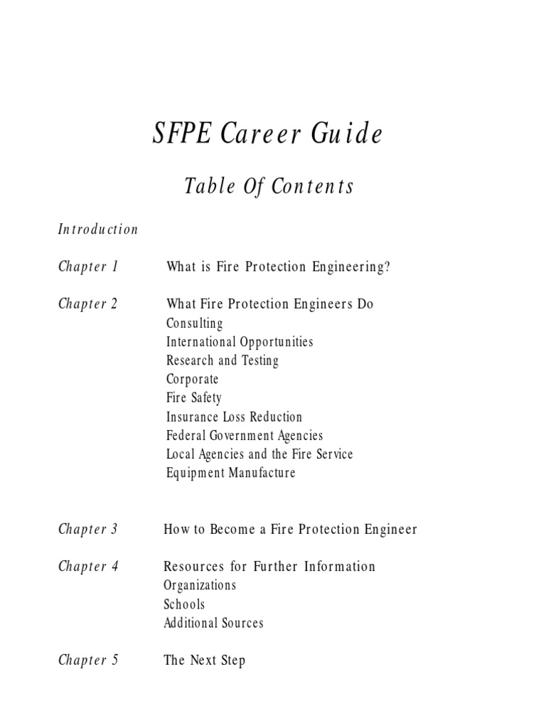 SFPE Career Guide What Is Fire Protection Engineering? What Fire Protection Engineers Do PDF