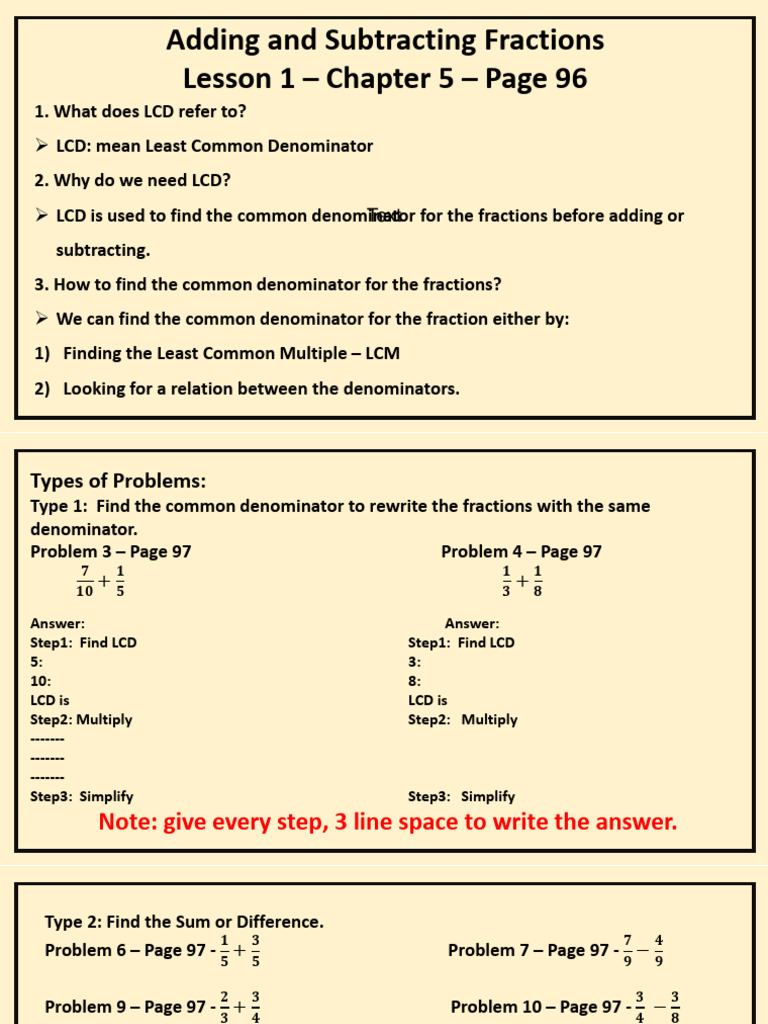 Adding and Subtracting Fractions Guide | PDF | Mathematics | Arithmetic