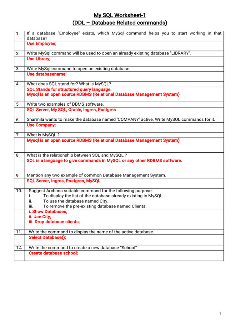 MySQL Commands for Database Management | PDF | Information Retrieval | Data