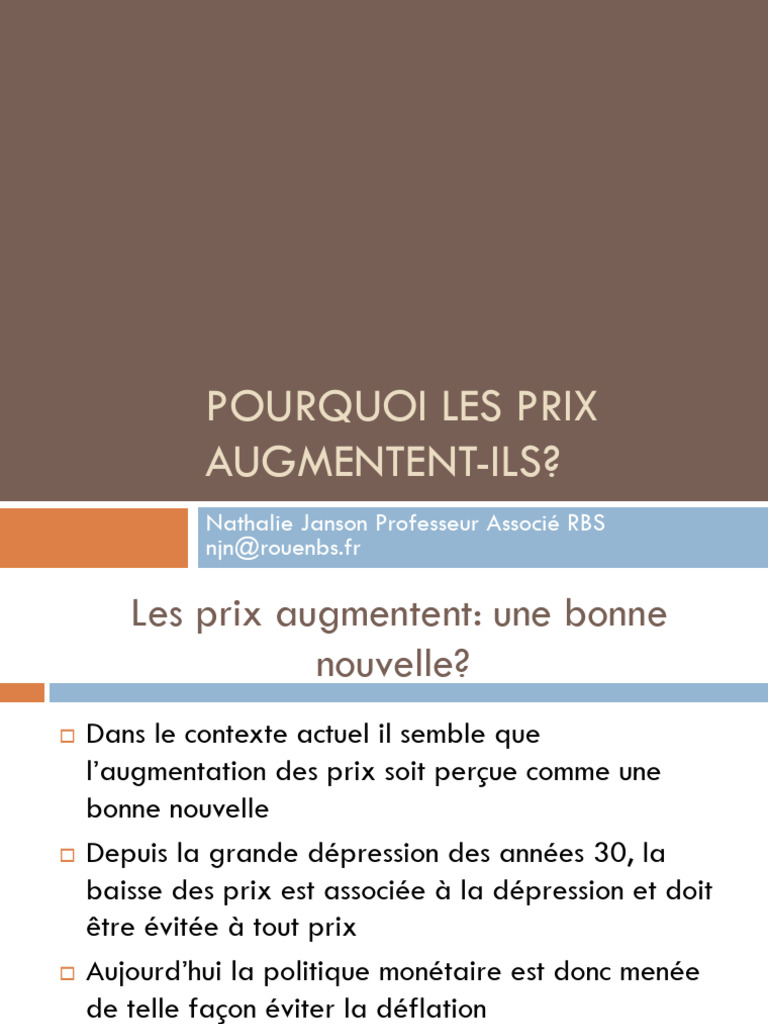 Comprendre l'augmentation des prix | PDF | Création de l'argent | Argent